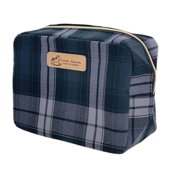 Waterproof Plaid Cube Makeup Cosmetic Bag - Picture 1 of 9